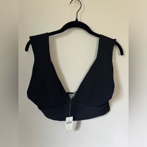 NWT Anthropologie Bralette Black Knit Woman’s Size XL